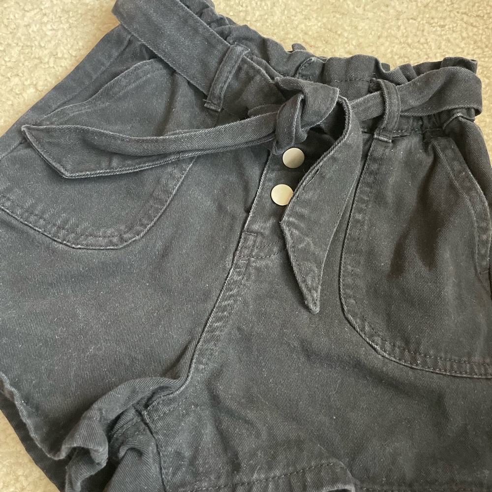 Chelsea & Violet High Waist Black Denim Shorts - Picture 2 of 5